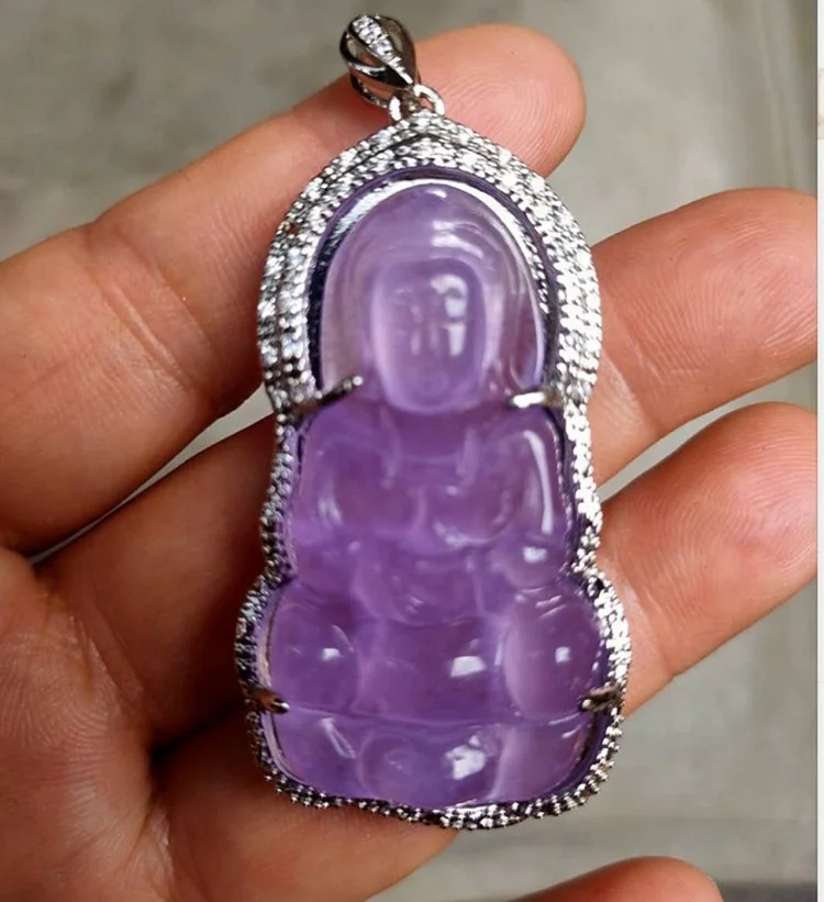 

Jade Jewelry 925 Silver Inlaid With A Variety Of Jade Color Guanyin Buddha Pendant Pendants Quartzite Jade Jewelry