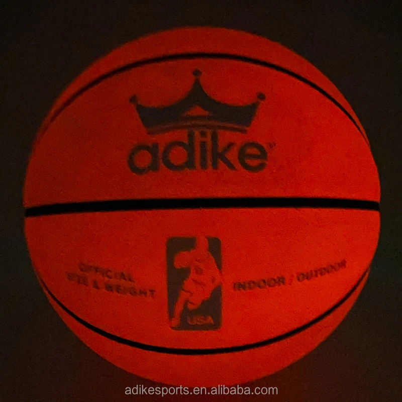 

adike Hot Sales bola de basquete ball printed custom basketballs glow in the dark basketball, Custom personality color