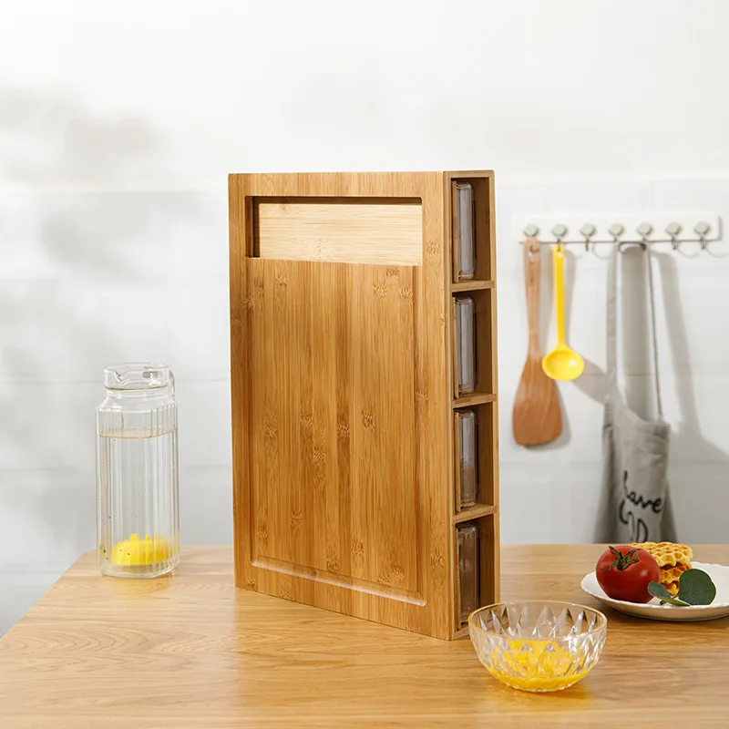 

Multifunction Fruit Meat Vegetable Bamboo Cutting Board With Containers,cutting Board With Storage,Chopping Board With Trays