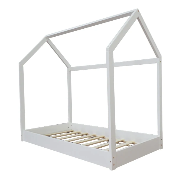 Solid Wood Toddler Playhouse Bed With Fence Kids House Floor Bed For