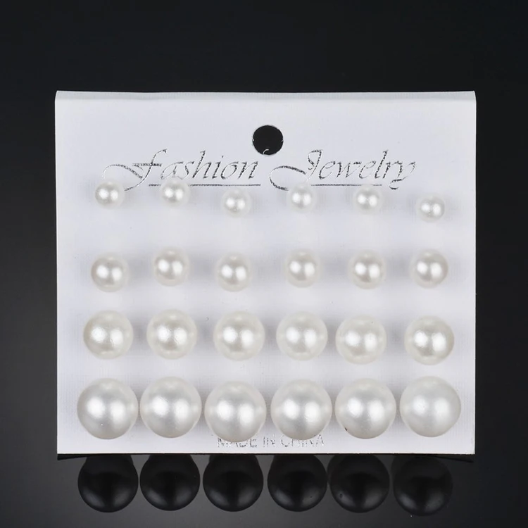 

12pcs Women Earring Sets Pearl Jewelry Set Of Earrings