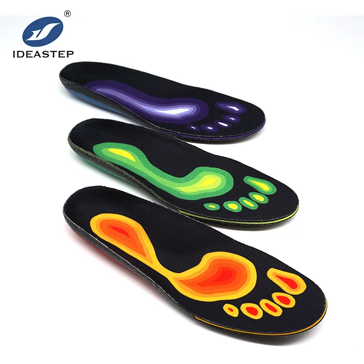 

Ideastep OEM brand High arch Normal arch and Low arch support orthopedic insoles for lower back pain, Green, purple and orange