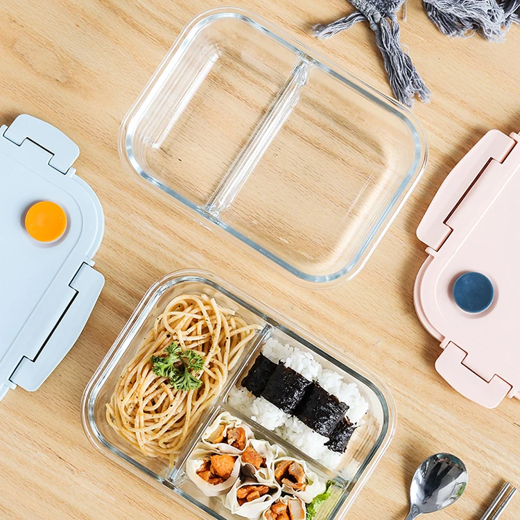 

New Design Borosilicate Glass Food Storage Container with Airtight Bamboo lid/Bento Lunch Box, Clear