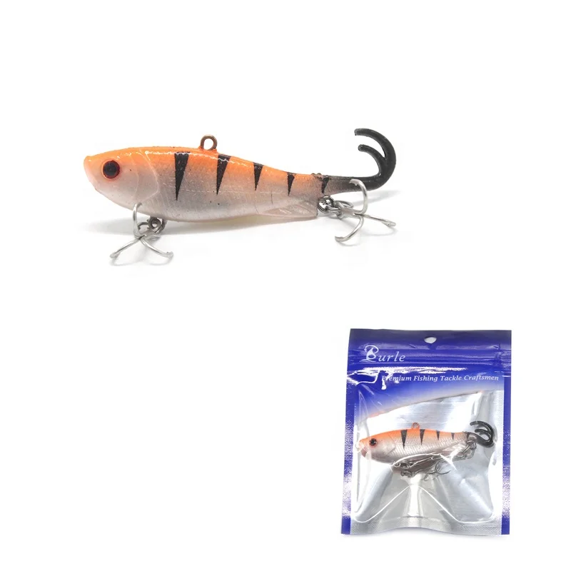 

OEM on stock saltwater 6.5cm 13g fork tail soft bait long shot sea bass lure lead-coated soft VIB bait, 5 colors