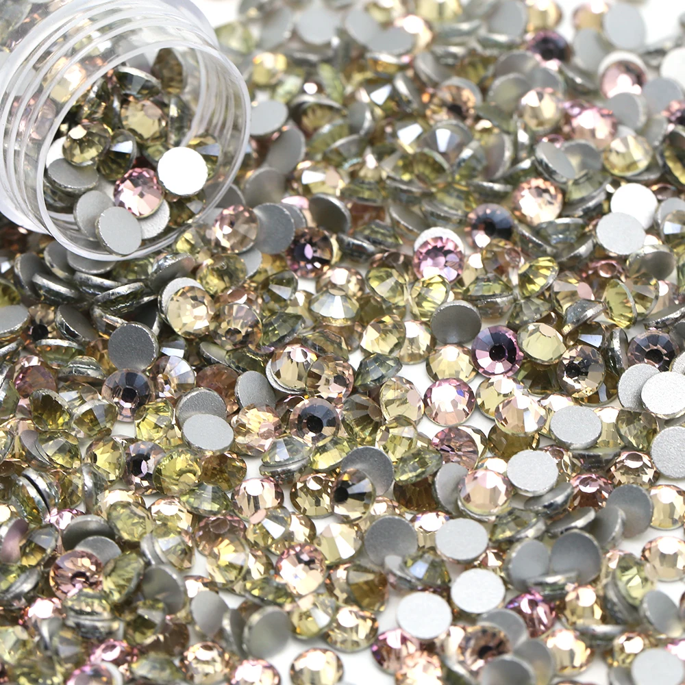 

Multi-Size Crystals Charms Silk Light Color Non Hotfix Glass Nail Art Rhinestones For Nails Decorations