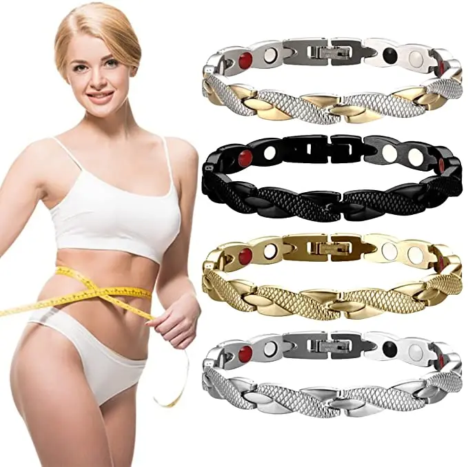 

Imagineitem Magnetic Lymph Detox Bracelet Adjustable Weight Loss Bracelet Titanium Magnetic Therapy Bracelet for Pain Relief