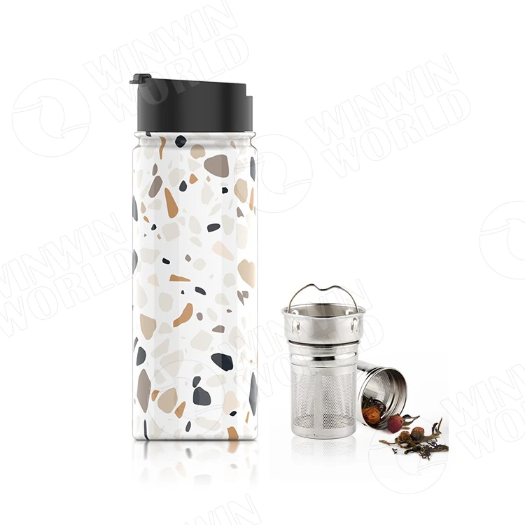 

500ml Insulated Travel Double Wall Stainless Steel Custom Coffee Tumbler Tea Tumbler With Infuser