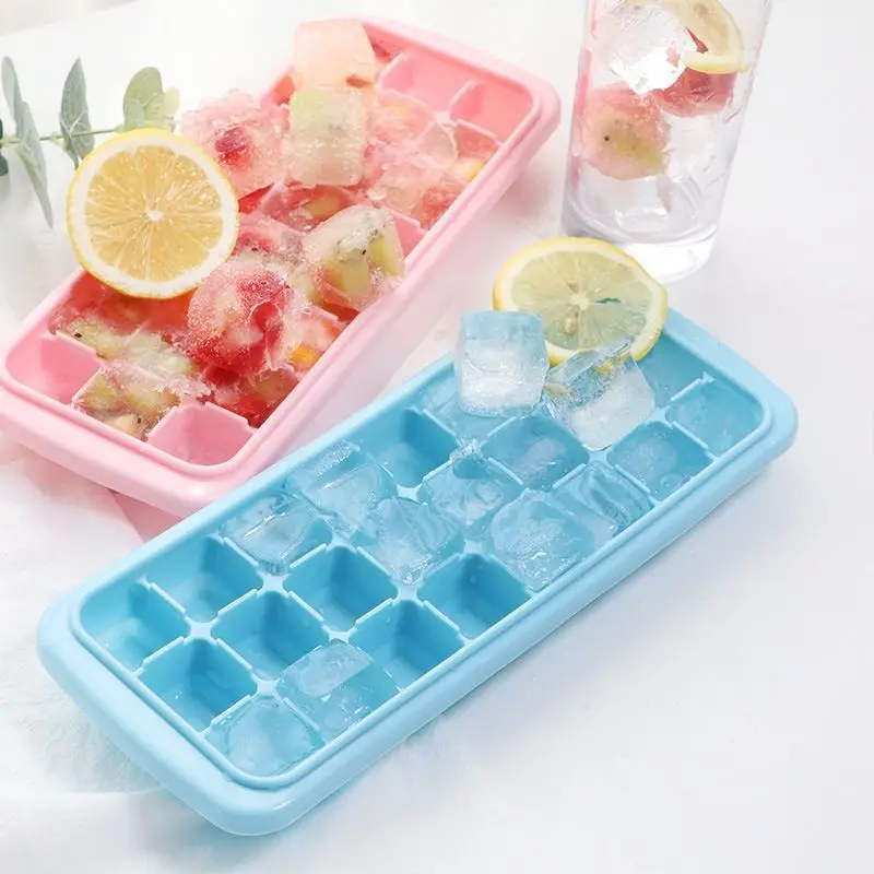 

quick-freezer lattice making frozen ice ball tray box cube custom silicone silicon ice mold with cover, As picture