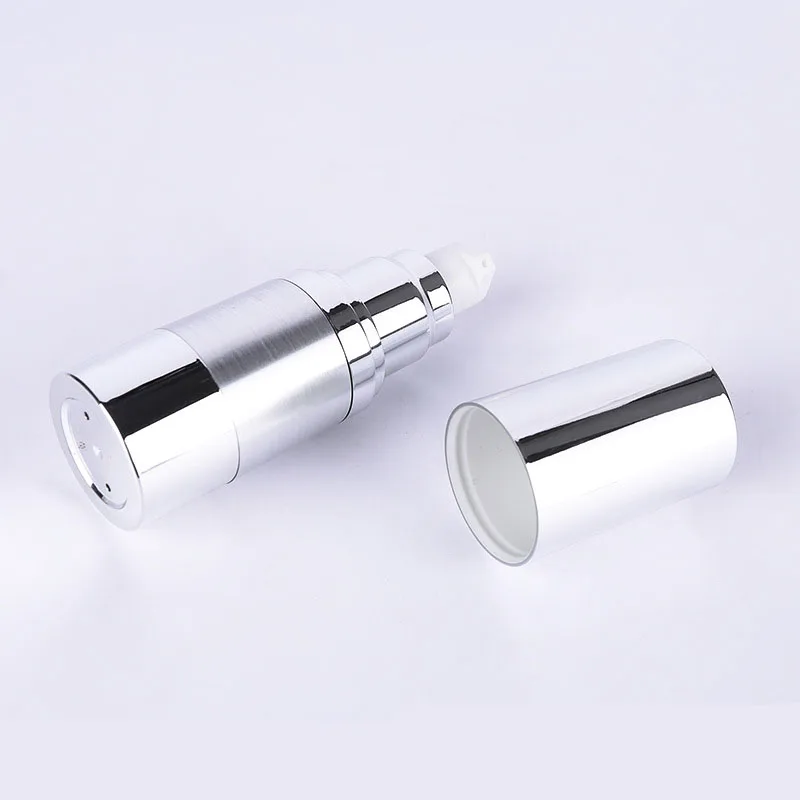 Plastic Silver Plating 15ml 30ml 50ml Airless Cosmetic Bottles