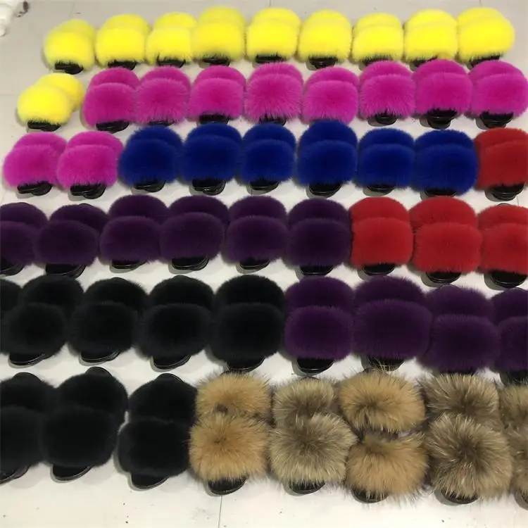 

New hot sale fur slides for women Fur slippers Indoor Fur Slides, Customized