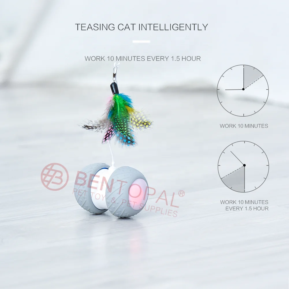
Indoor Feather Automatic Interactive USB Charging Cat Toys 