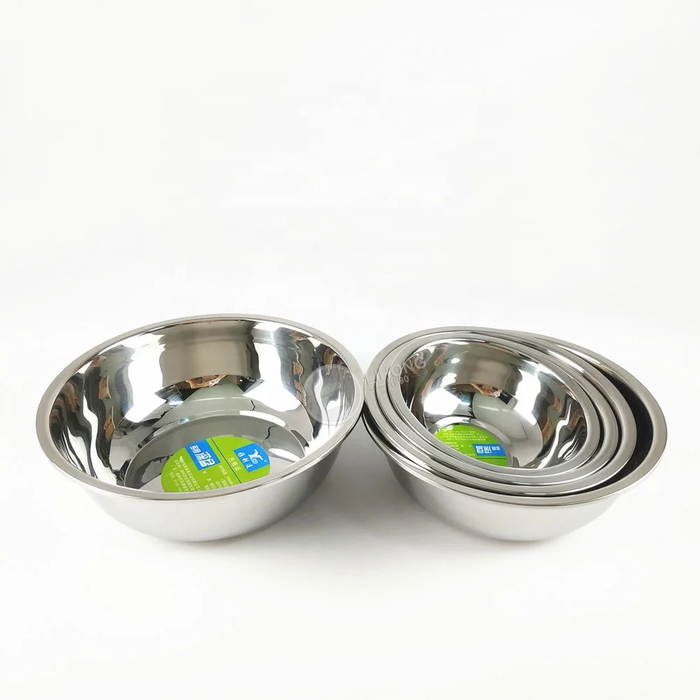 

CHINA FACTORY STAINLESS STEEL DEEP MIXING BOWL/METAL DEEP WASH BASIN, Silver