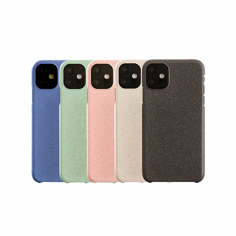 

Shockproof TPU Compostable Eco Friendly Wheat Straw Biodegradable Phone Case for iPhone 11 12 Mini 13 Pro Max, 5 colors available,customized