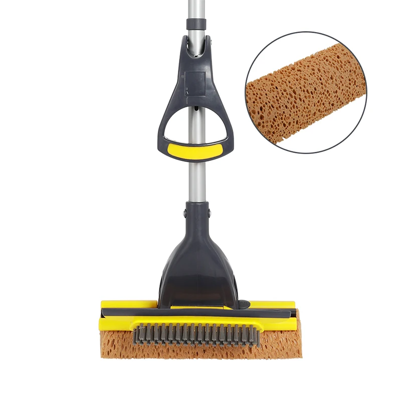 

Squeegee and Extendable Telescopic Long Handle 42.5-52 Inches Easily Dry Wringing Sponge Mop