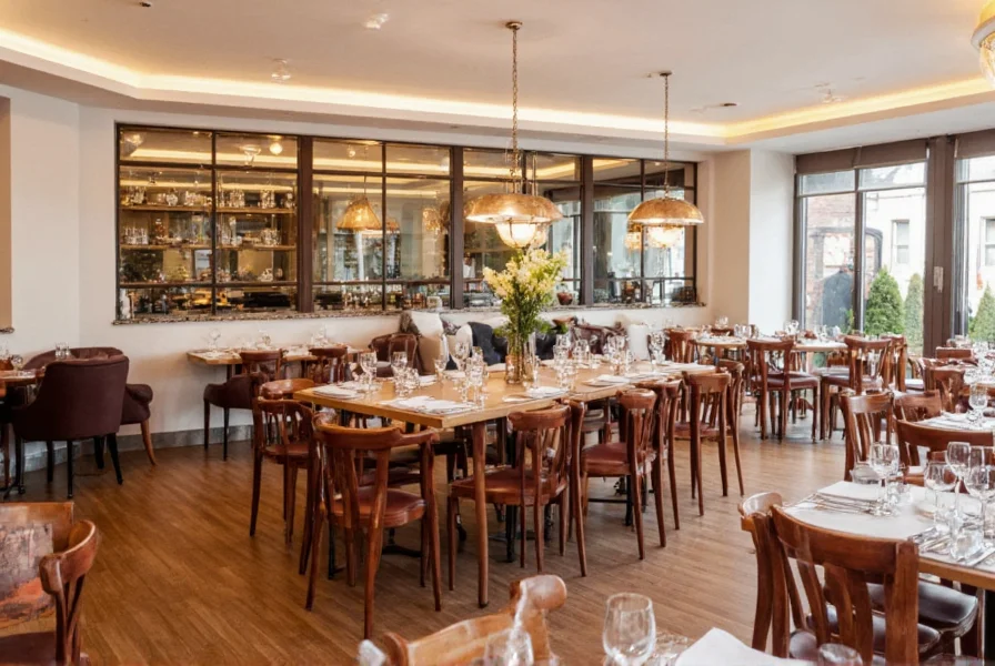 Interior view of Cinnamon Kitchen at Devonshire Square showing modern Indian restaurant decor with warm lighting and elegant table settings