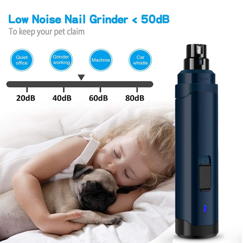 

RTS Portable Multi-Function Rechargeable cat dog Nail Polisher and Trimmer pet nail claw trimmers