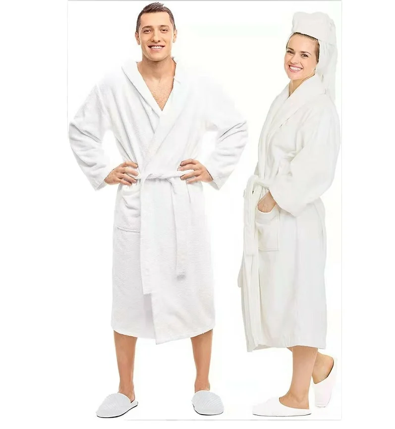 

Factory OEM or ODM directly supply spa and salon one time use hotel disposable nonwoven bathrobe, White