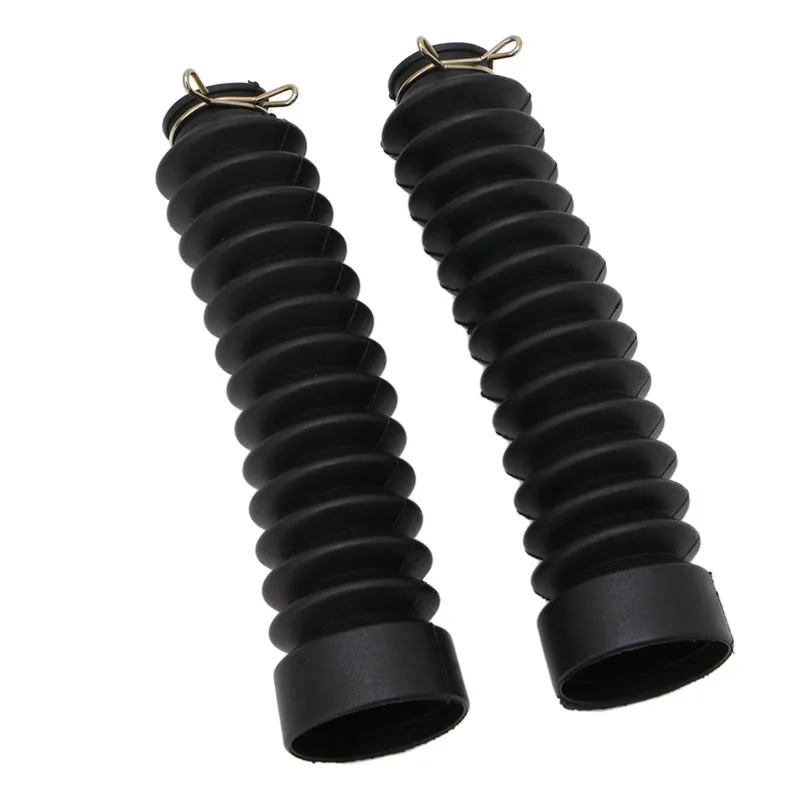 2x Black Motorcycle Dirt Bike Fork Dust Covers Gaiters Boots Shock Rubber Valid