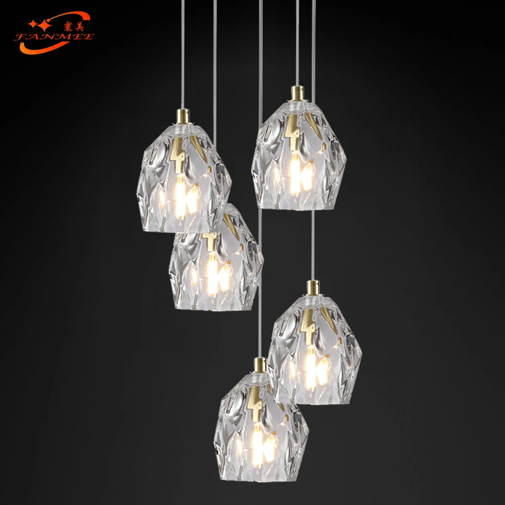 

Modern Crystal Chandelier Light Led Single Pendant Hanging Lamp Light for Living Dining Room, Chrome metal frame