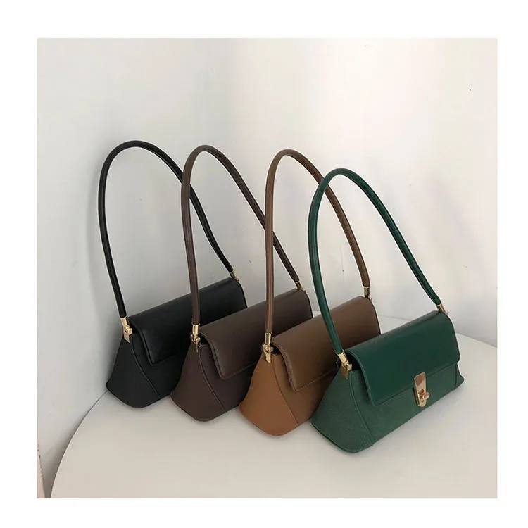 

Simple Casual Suede Leather Shoulder Armpit Purses Fashion Pure Color High Quality Bolsas Women Handbags Luxury Underarm Bags