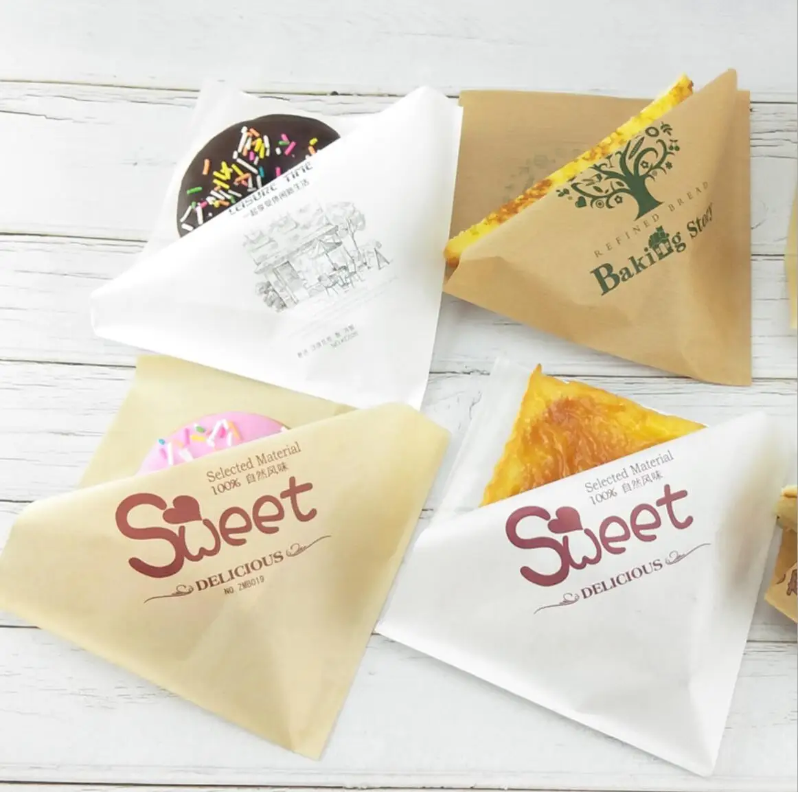 

Fries Bread Packing Costom Logo Takeaway Food Bag