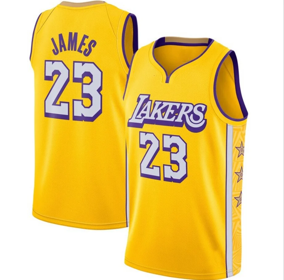 

New Wholesale Price Embroidered Men's #3 Anthony Davis #23 James Basketball Jersey black short sleeves