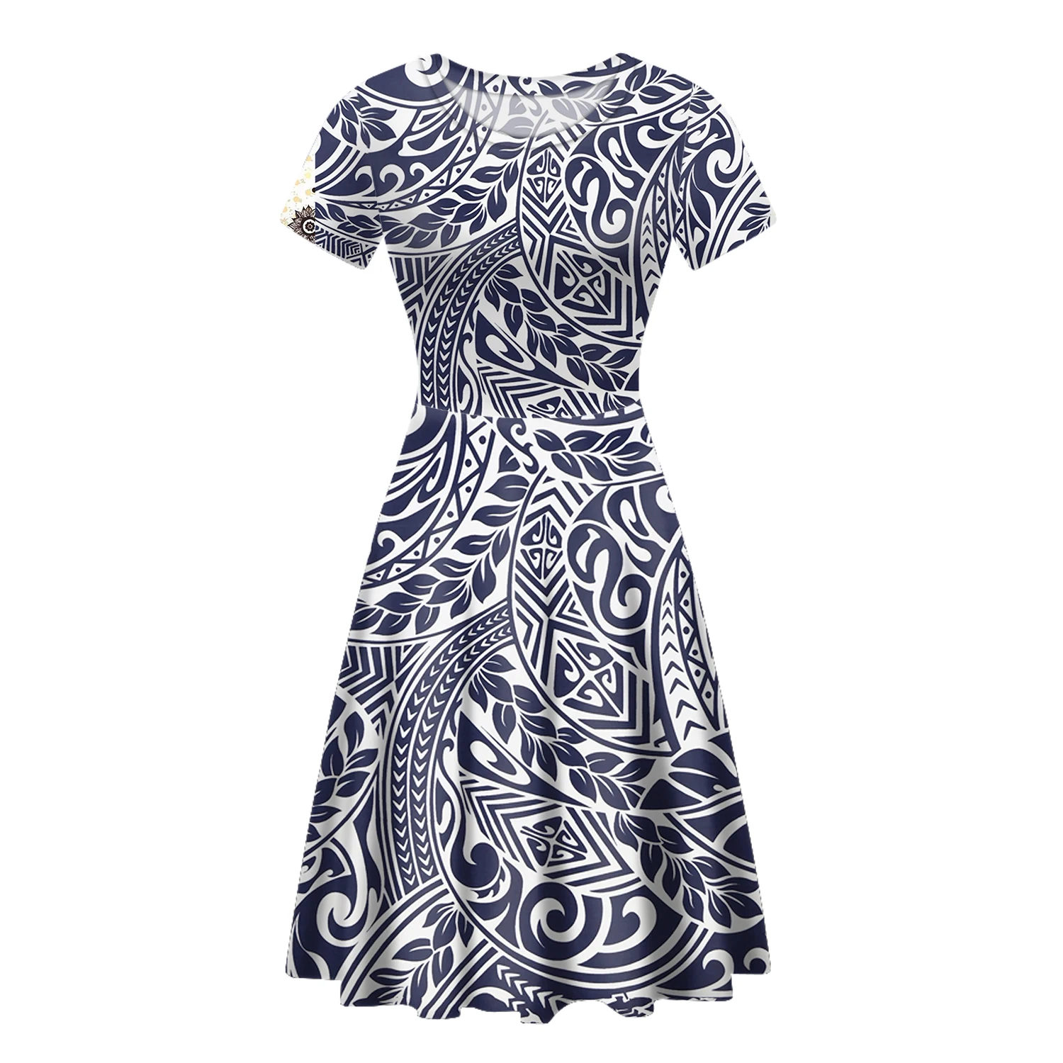 

Tonga Art Printed Dress Summer Casual Women 3D Printed Bohimian Custom Short Sleeve Beach Sundress Dresses