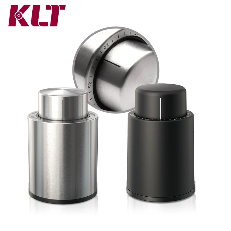 

Kelitong Best Gifts Vacuum Wine Stopper Wine Accessories, Black,silver