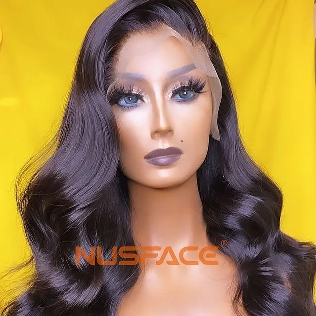 

Nusface Wholesale Top Virgin Human Hair Body Wave 13x6 Swiss Lace Frontal Wig For Black Women,13x6 transparent lace frontal wig, 1b/#2/#4/613blonde/obmre