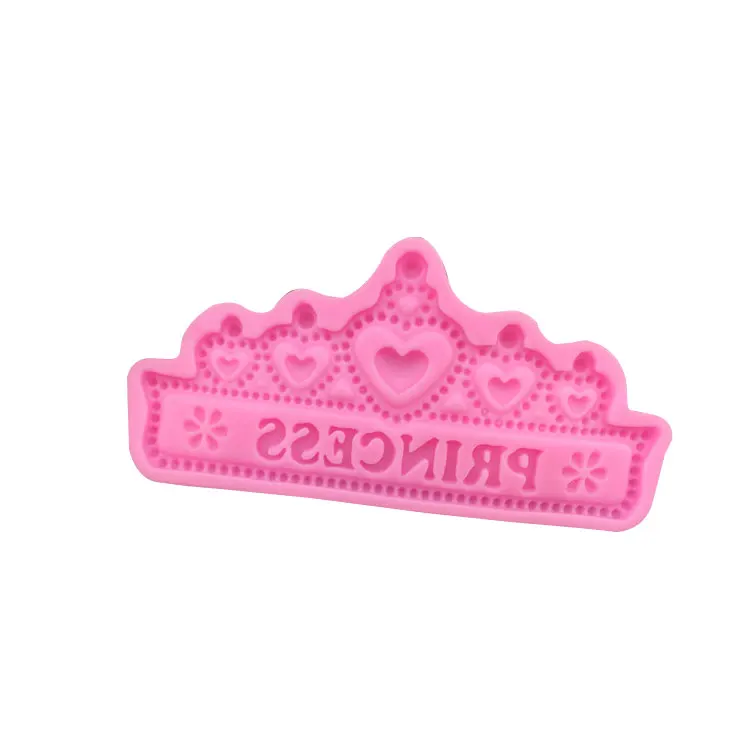 

Customized hot sale cake decoration silicone mold crown shape silicone mold, Pink