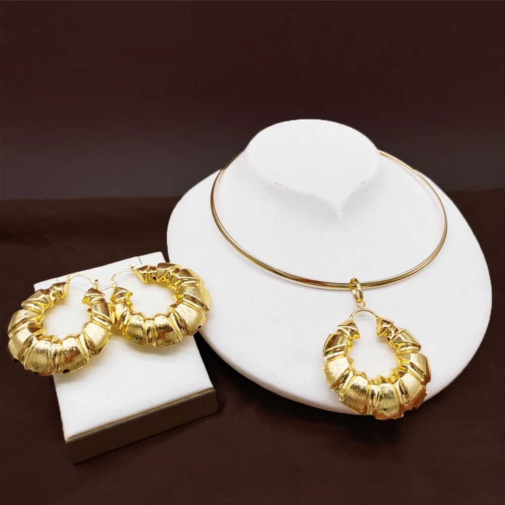 

earrings and necklace sets stainless steel jewelry gold plated necklace jewelry set girls NP34