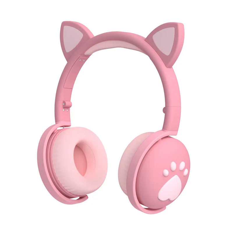 

Christmas Gift Wireless Earphones Macaron Color Cute Claw Cat Ear Head-Mounted Wireless Headset