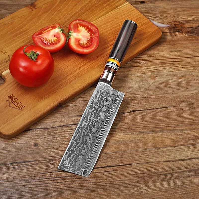 Dropshipping 7 inch Damascus Chef Kitchen Gyuto Knife With New style Handle