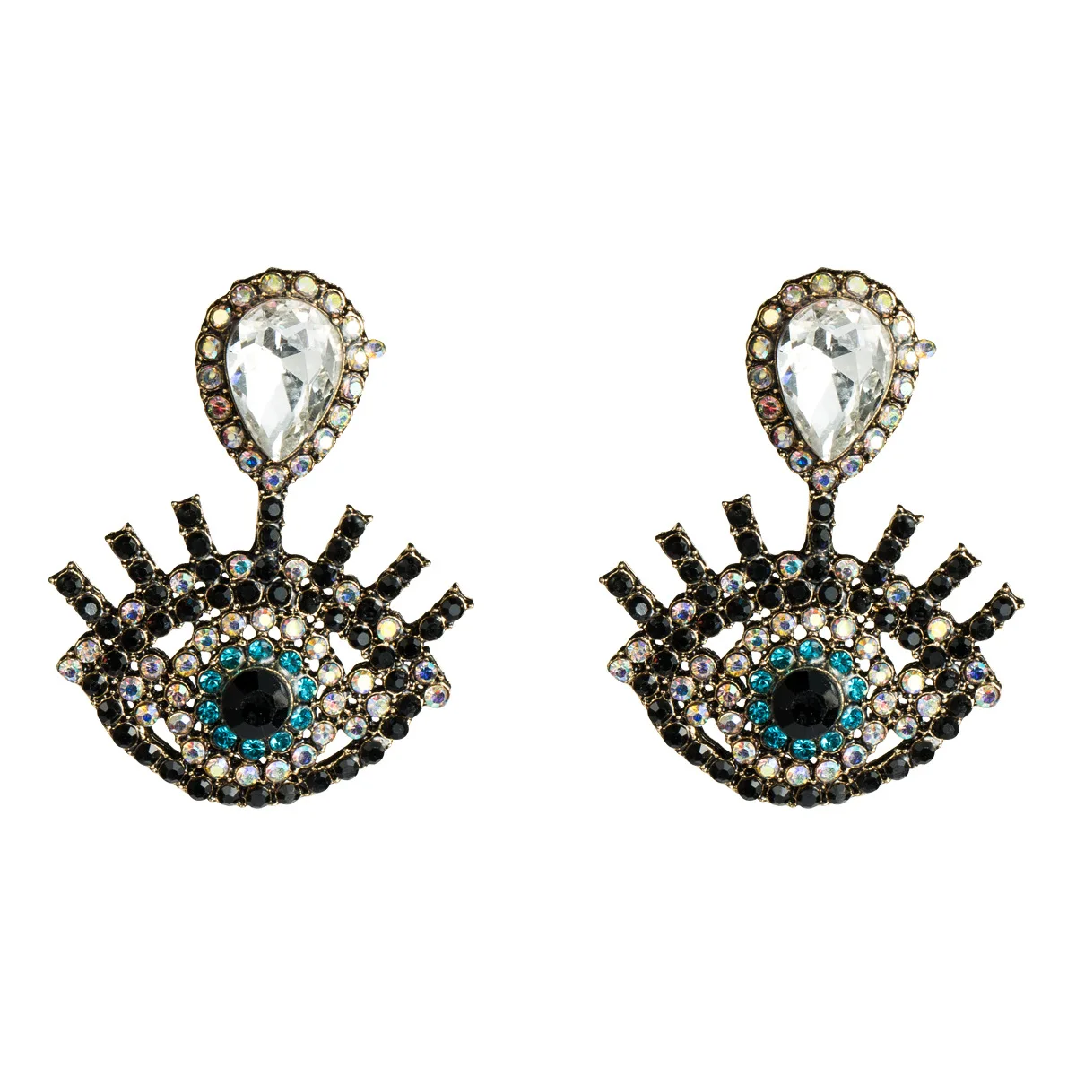 

Retro Acrylic Diamond Alloy Jewlery Boho Eye Earring Manufacturer For Girls And Women, Colorful