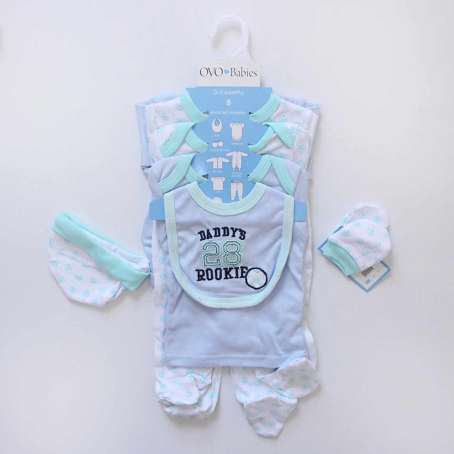 Hot Selling Newborn Baby Clothes 8 Pieces Set 100 Cotton Colorful