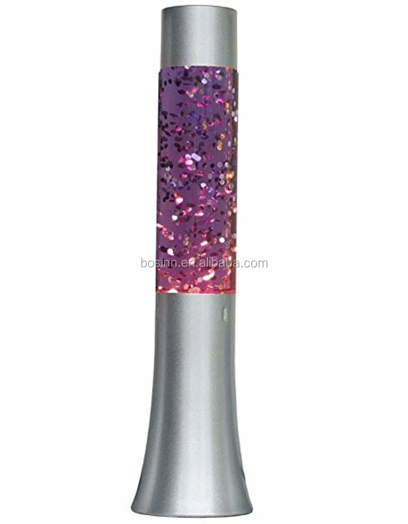 Rainbow Glitter Lava Lamp Style Relaxing Mood Multi Colour Cylinder