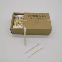 

200pcs biodegradable Eco Friendly cotton swabs bamboo stick with Custom sliding drawer paper box