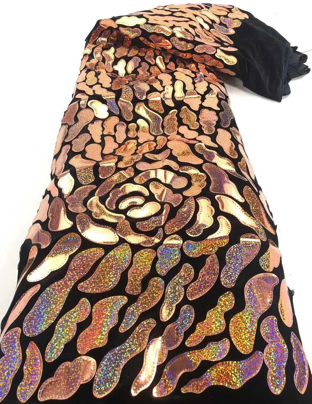 

High quality hand cut velvet lace with stone new nigeria fabric 5yards with stones