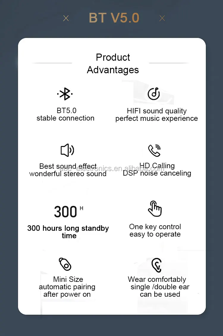 New Hot Selling Stereo Sound TWS Earbuds BT 5.0 Wireless Earbuds Handfree Earphone Wireless - ANKUX.COM
