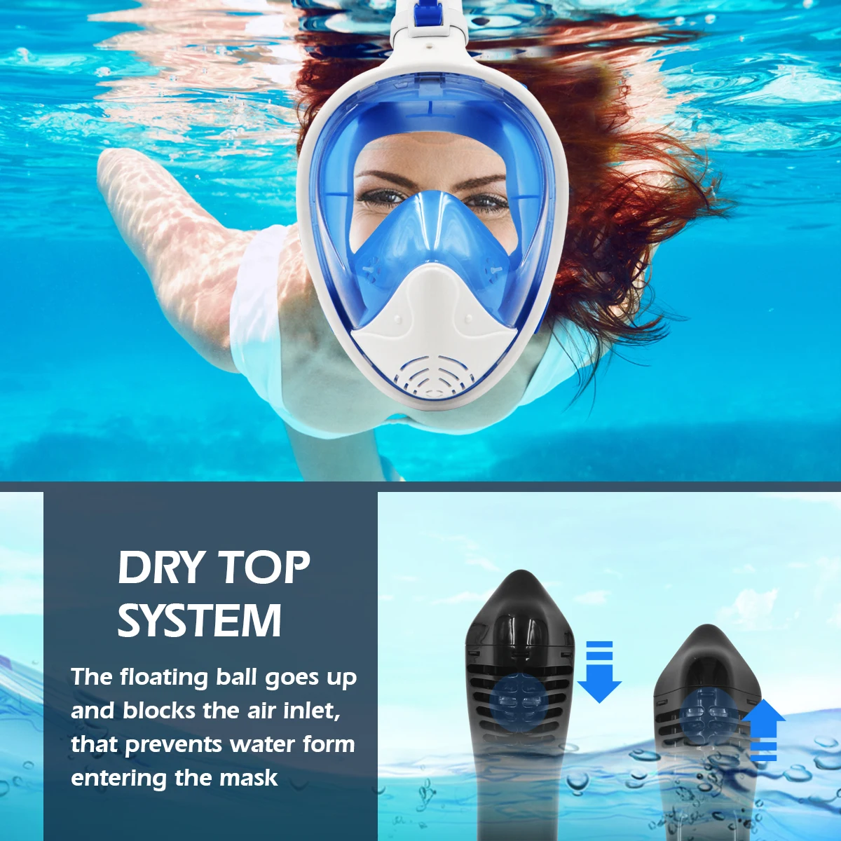 Popular Foldable Easy Breath Snorkel Mask Diving Equipment Snorkel Full ...