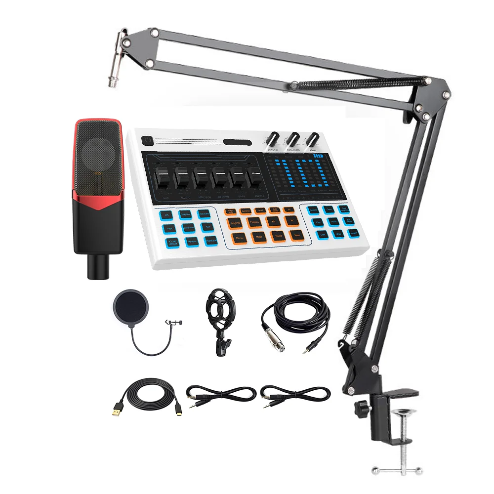 

Stream live usb sound card home free music audio interface recording studio equipment kit mixer