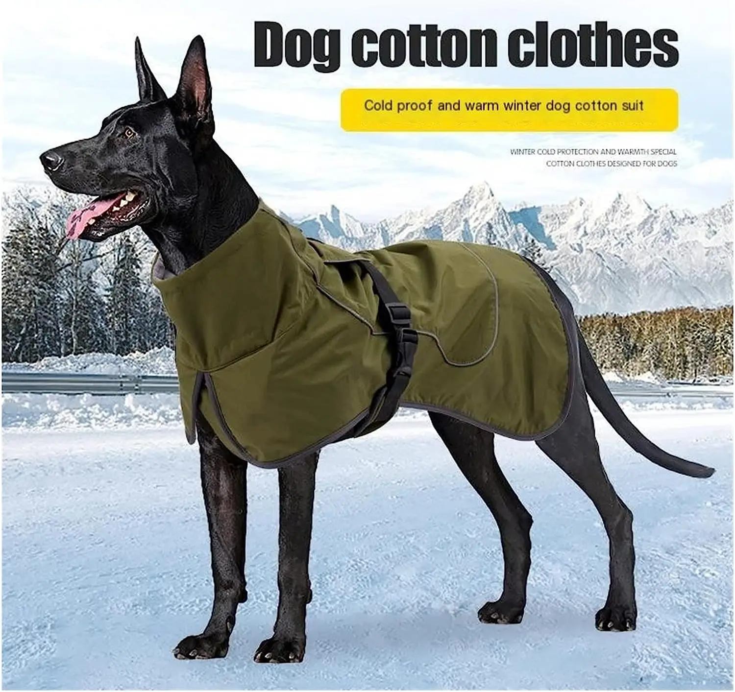 

Dog Coat Warm Jacket Waterproof Raincoat Winter Dog Jacket with Pet Harness Reflective Strap Cotton Lining Coat Clothes for Pet