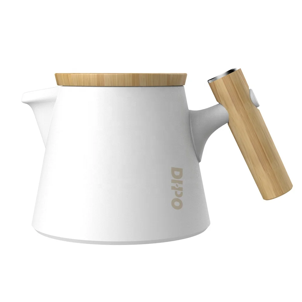 

DHPO Porcelain Brewing Teapot with Infuser and wooden Handle, 20 OZ, Pantone color