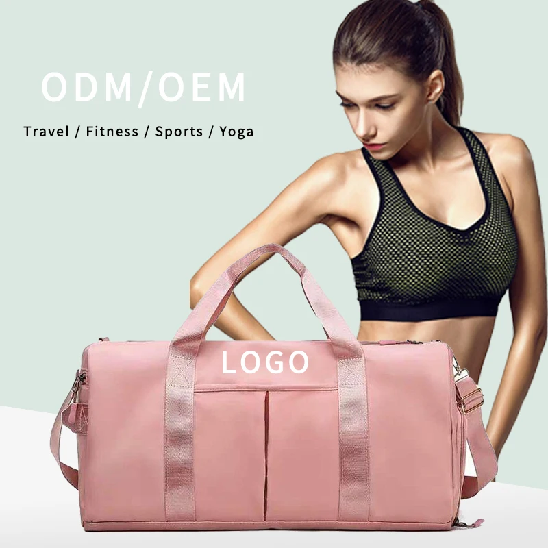 

Waterproof Gym Nylon Weekend Duffle bag Customized Pink Woman Shoebox Sports bags Man Travel bag, Pink / purple / blue / dark blue / black / gray / green / red