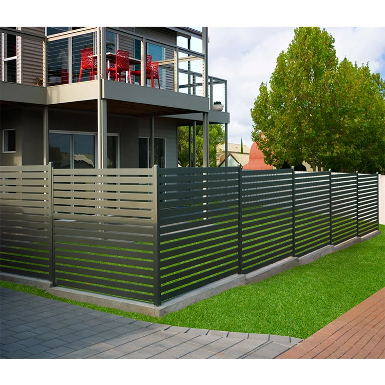 

HS-MF20 cheap price modern home garden aluminium profile post privacy fences design black aluminum louver slat panels fence, As your requirement