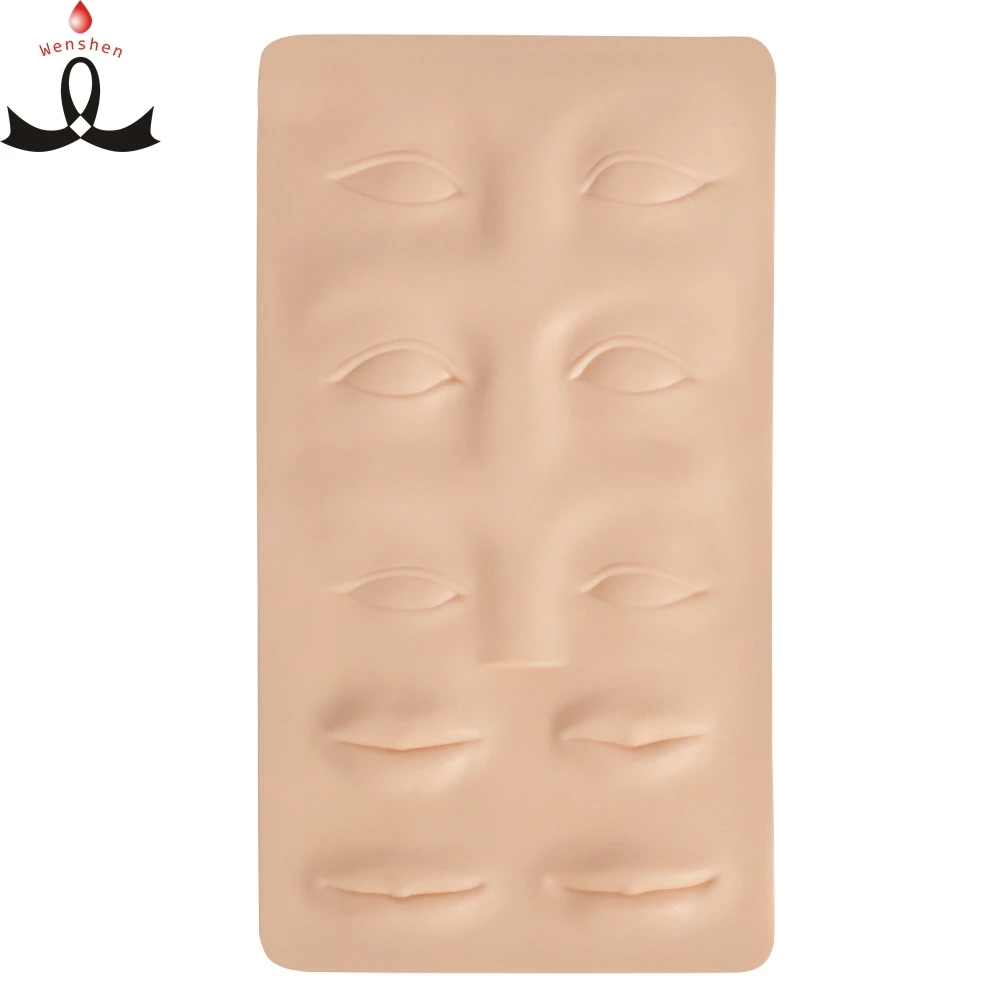 

WSPMU Permanent Makeup Rubber New 3D Eyebrow Practice Skin Eyes Lip Mixed Tattoo Practice Mat, Skin color