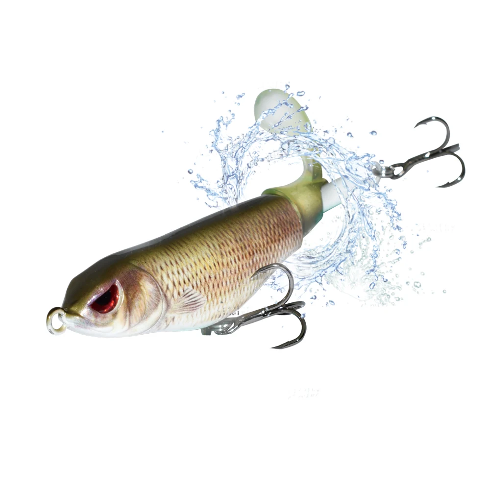 

ODS lure Whopper Popper 15.3G/11cm Topwater Fishing Lure Artificial Bait Hard Plopper Soft Rotating Tail Hard Lures