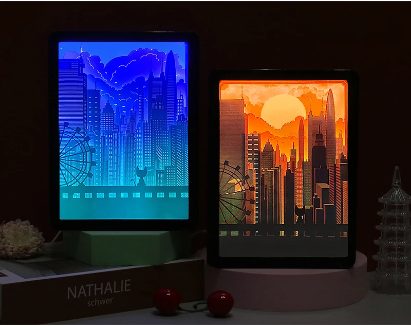 Engraved Led Light Gift Box Cardboard Gift Sets For Clients Unique Gift