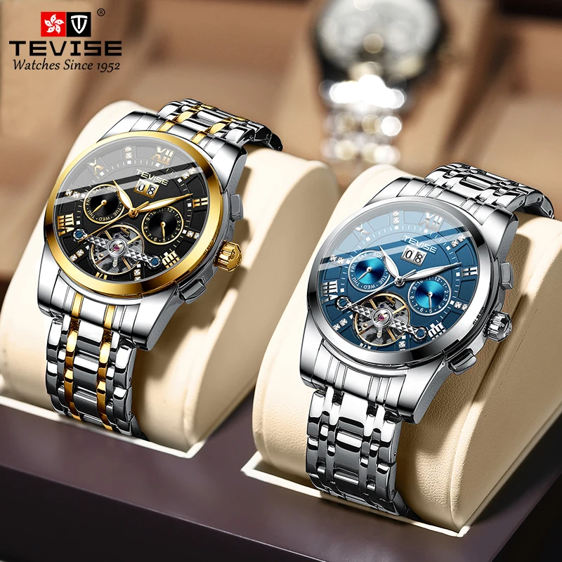 

TEVISE 9005A-F mechanical watch automatic tourbillon calendar luxury brand custom private logo men watch, Any color are available