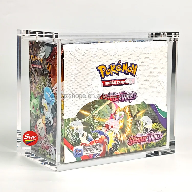 SHP Acrylic Pokemon Cards Booster Box Display Case for TCG Scarlet Violet Real Twilight Masquerade Factory Sealed Booster Box